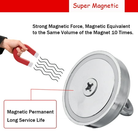 MagNets 500 Lbs Fishing Magnet is A Super Powerful Round Neodymium Rated 226Kg of Pull Force Strength with A 3 Full Face Max Hold Bottom